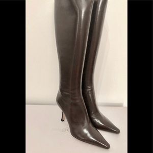 Jimmy Choo Leather Pointed toe Knee high Boots
